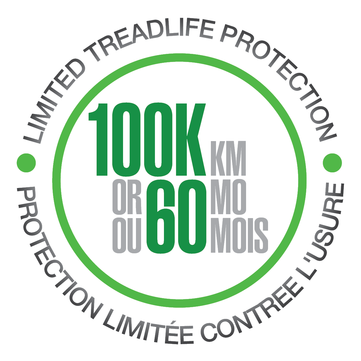 100,000 Kilometer Treadlife Warranty