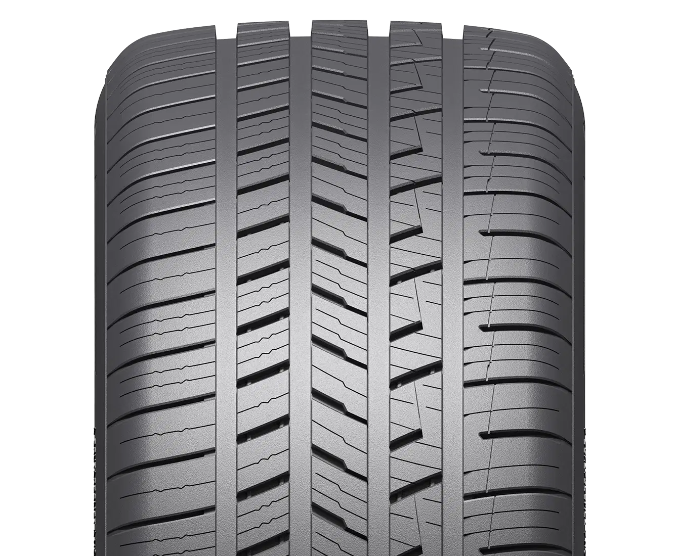 Tread pattern of performance tires showcasing deep grooves for enhanced traction and stability on the road