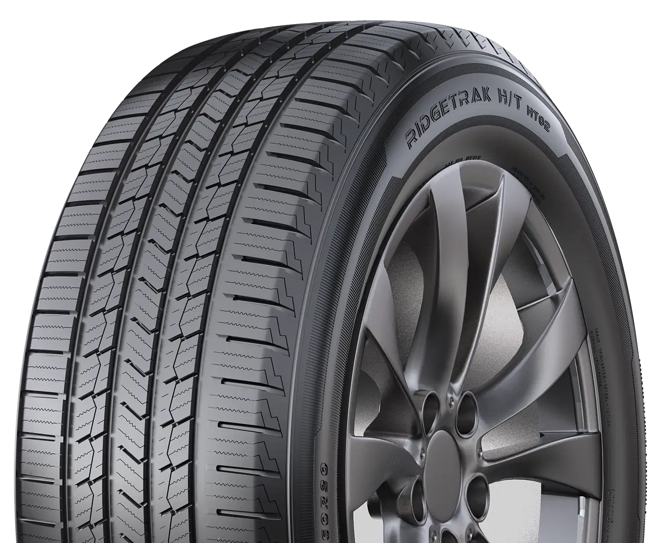 RidgeTrak HT tire showcasing a modern tread pattern designed for enhanced all season performance and durability.